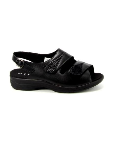SOLIDUS Platte Sandalen in het Black