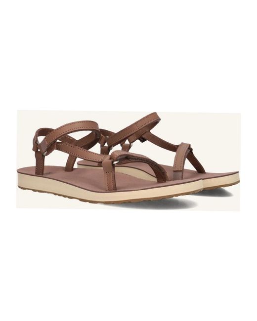Teva Brown Original Universal Slim Leder Sandale