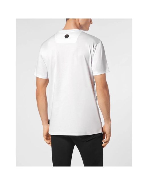 Philipp Plein T-Shirt Rundhals Skull&Bones in White für Herren