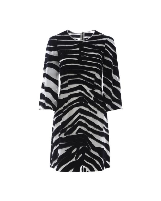 Dolce & Gabbana Black 75 Long Sleeve Midi Dress