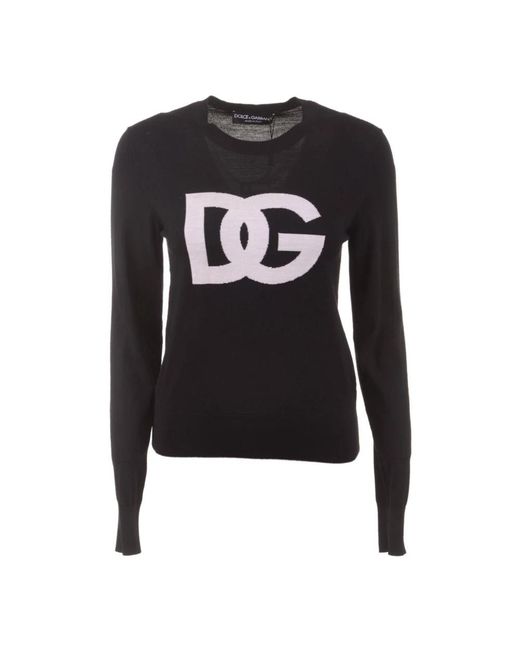 Dolce & Gabbana Black Round-Neck Knitwear
