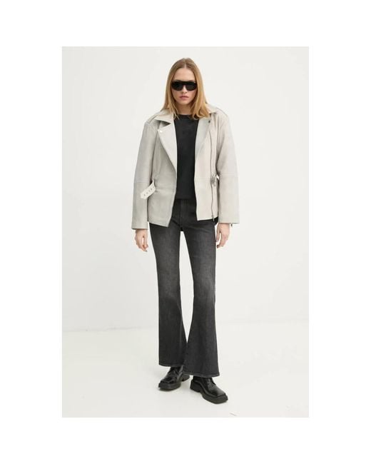 Leather Jackets Gestuz de color Gray