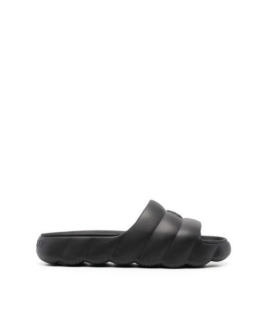 Moncler Schwarze Slide-Sandalen Mit Geprägtem Logo in Black für Herren