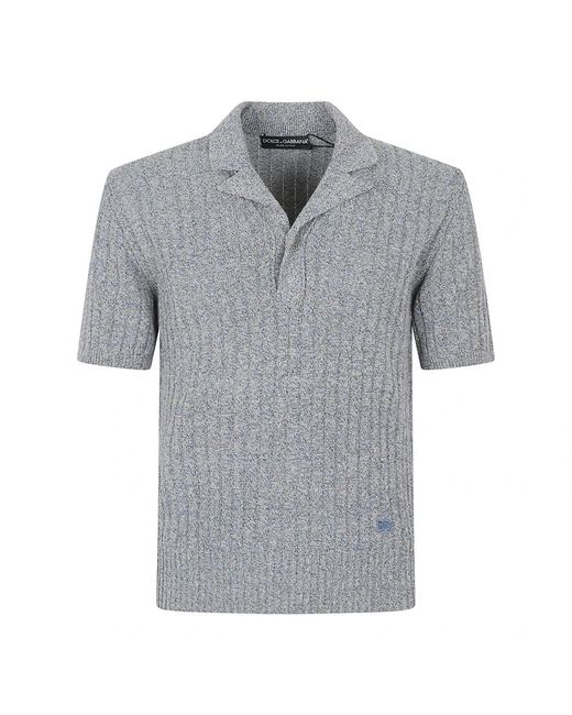 Dolce & Gabbana Gray Polo Shirts for men