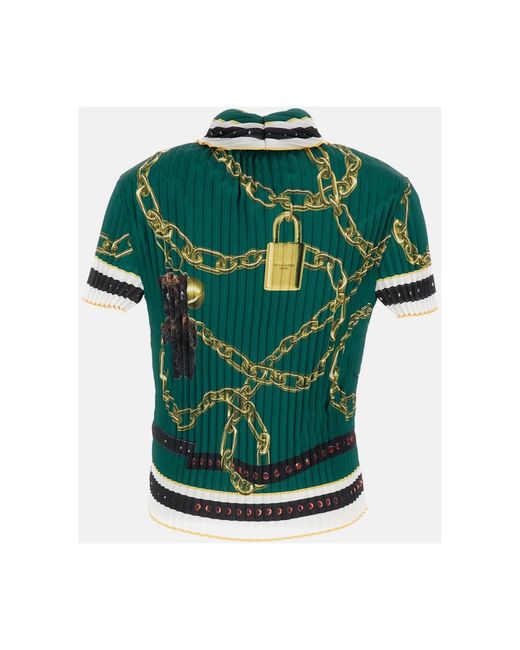 Acne Tops ,Groen ,Polyester Geplooide Blouse Met Print in het Green