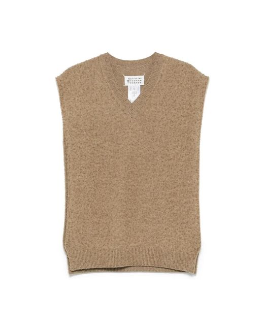 V-Neck Knitwear di Maison Margiela in Natural