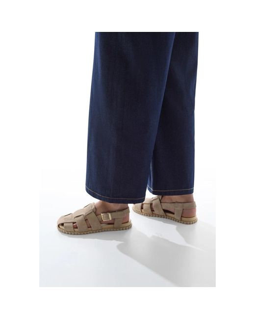 Voile Blanche Natural Flat Sandals