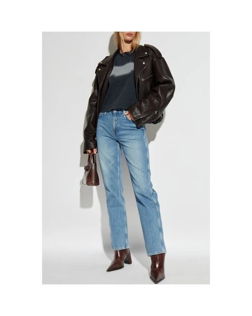 Re/done Rechte Jeans in het Blue