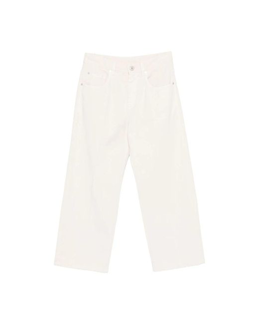 Brunello Cucinelli White Weiße Styling Straight Leg Hose