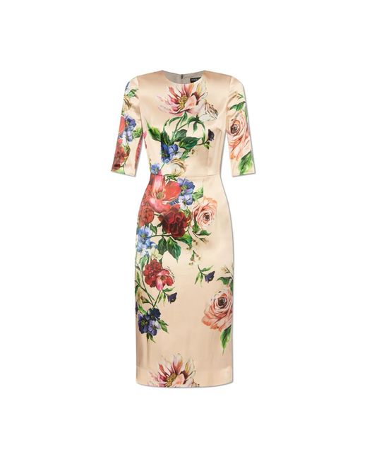 Midi Dresses Dolce & Gabbana de color Metallic