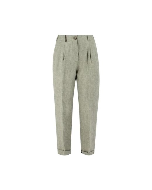 Peserico Green Cropped Trousers