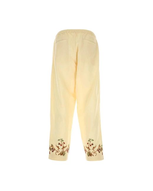 BAZISZT Yellow Cropped Trousers for men