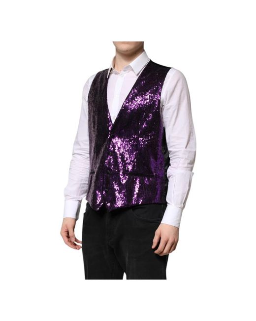 Dolce & Gabbana Blue Waistcoats for men