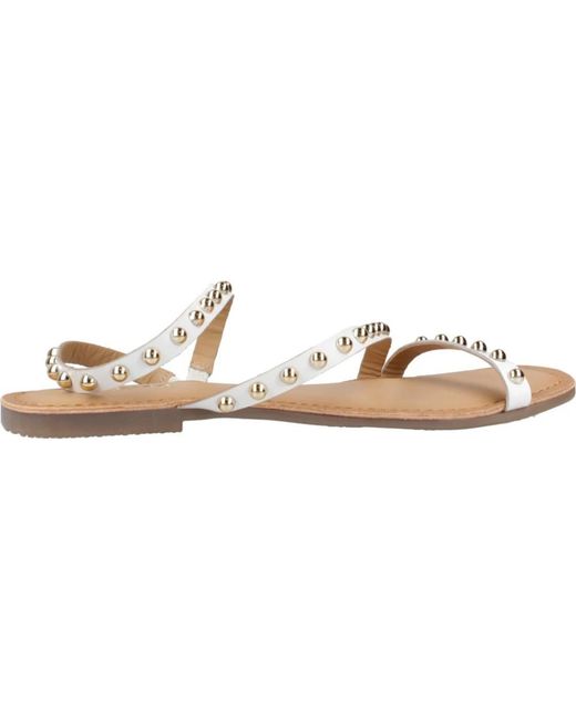 Gioseppo Schoenen ,Wit ,Platte Sandalen in het Metallic