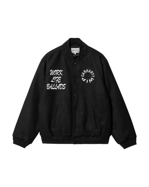 Work varsity bomber giacca di Carhartt in Black da Uomo