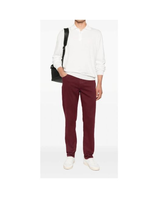 Brunello Cucinelli Red Straight Fit Jeans for men