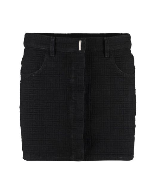 Givenchy Rokken ,Zwart ,Katoen Monogram Jacquard Mini Rok in het Black