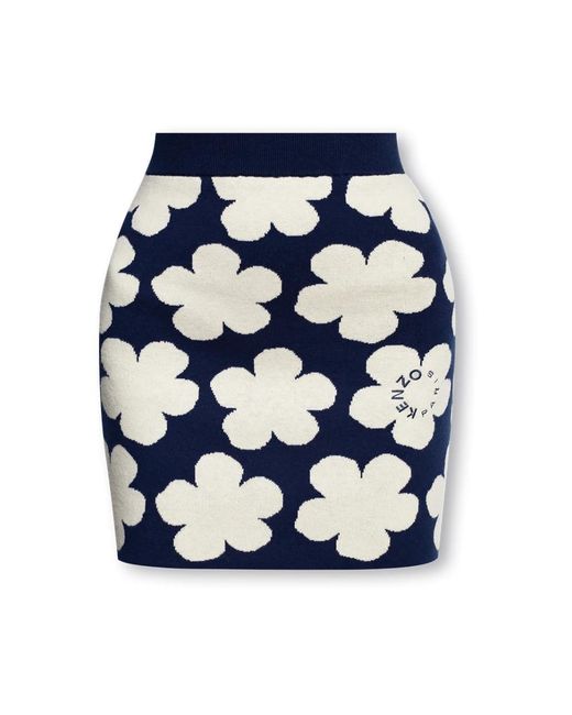 KENZO Rokken ,Blauw ,Katoen Rok Met Patroon in het Blue