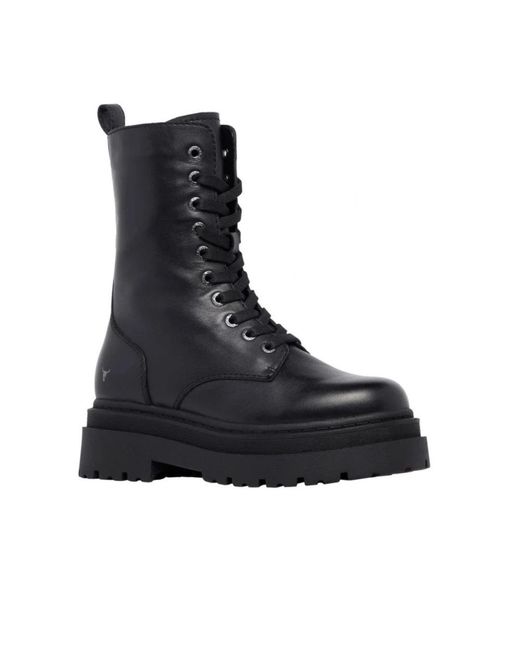 Windsor Smith Black Lace-Up Boots for men