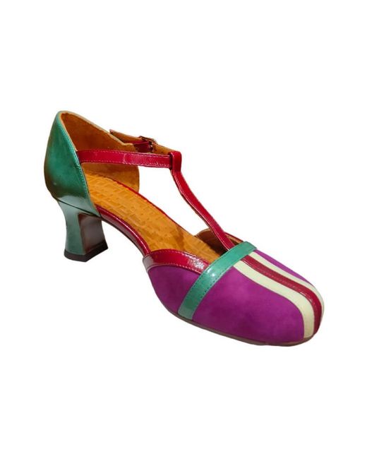Chie Mihara Schoenen ,Veelkleurig ,Leer Paarse Lakleren Mary Jane Schoenen in het Pink
