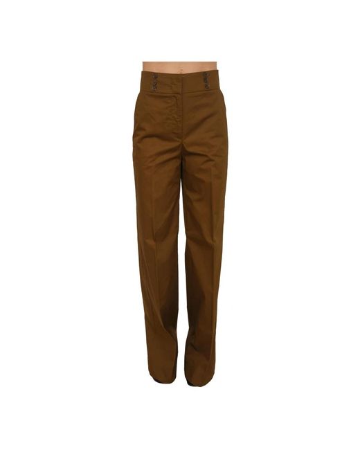 Nenette Brown Straight Trousers