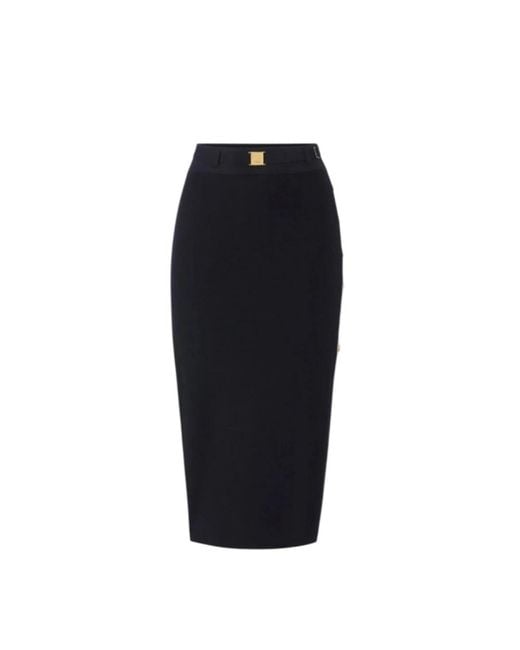 Elisabetta Franchi Black Midi Skirts