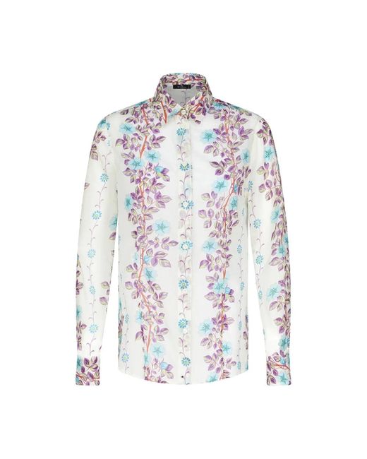 Camisa slim fit con estampado floral Etro de color White