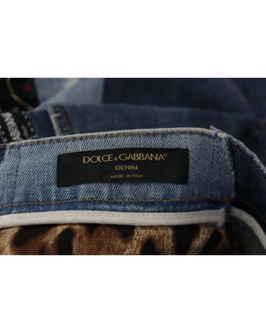 Dolce & Gabbana Black Patchwork wide leg denim pant