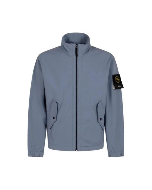 Stone Island Blue Bomber Jackets for men