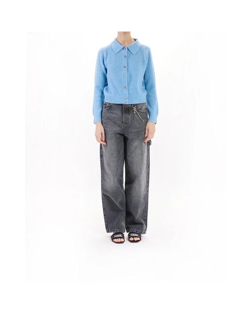 Marc Jacobs Truien & Vesten ,Blauw ,Wol Blauwe Cableknit Charm Cardigan in het Blue