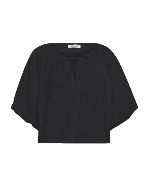 Blusa puff negra estilo femenino co'couture de color Black