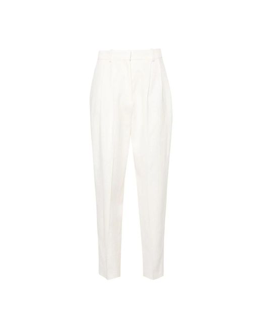 Boss White Slim-Fit Trousers