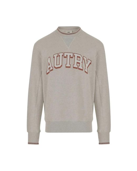 Autry Hoodies & Sweatvesten ,Grijs ,Leer Gemêleerde Rode Sweatshirt Voor Mannen in het Gray voor heren