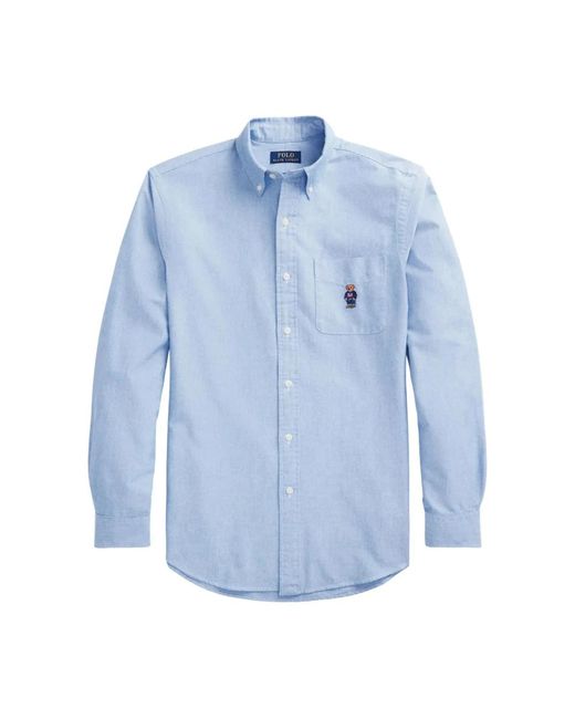 Polo Ralph Lauren Blauw Klassiek Overhemd Met Polo Bear Logo in het Blue voor heren