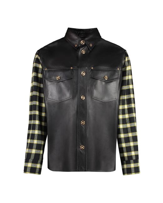 Versace Lederhemd in Black für Herren