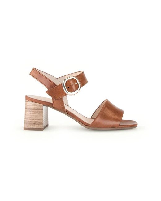 Gabor Pink Cognac leder sommer sandalen