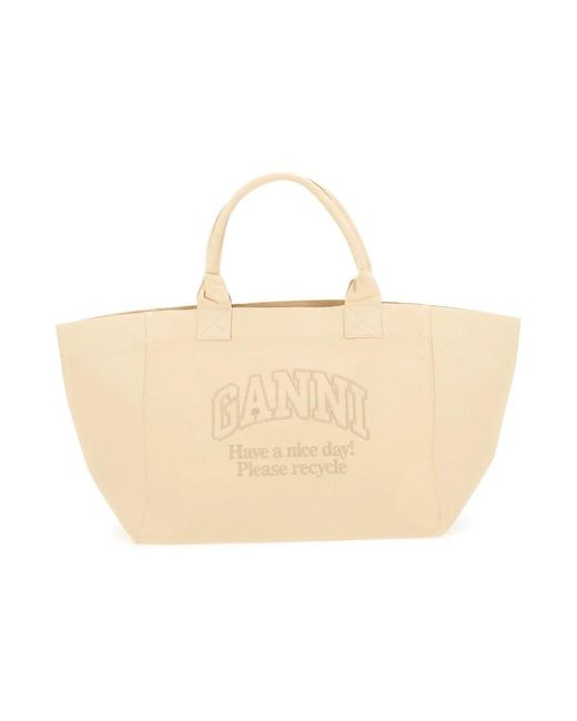 Ganni Natural Handbags
