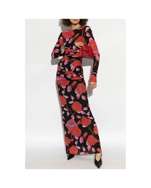 Blumarine Red Kleid mit blumenmuster
