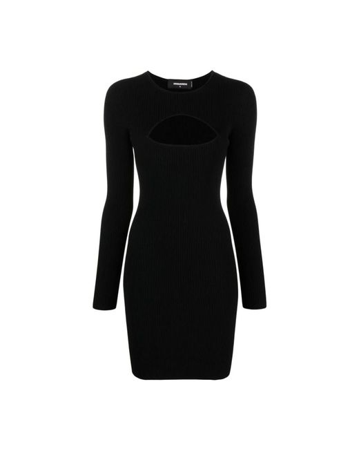 DSquared² Ribgebr1Eide Midi-Jurk in het Black