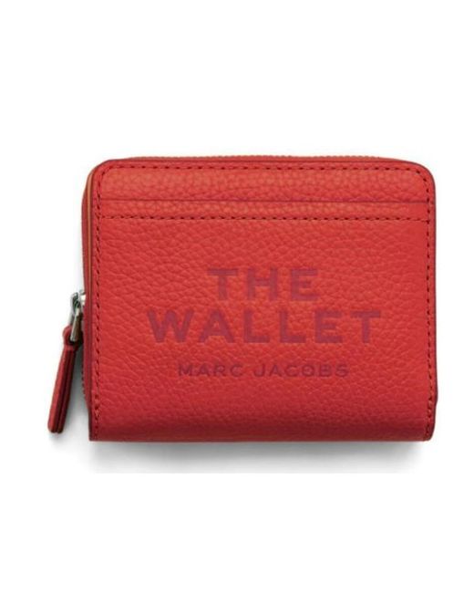 Marc Jacobs Red Leder Mini Kompakt Geldbörse