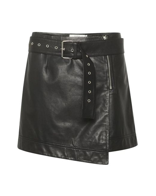 Gestuz Black Leather Skirts
