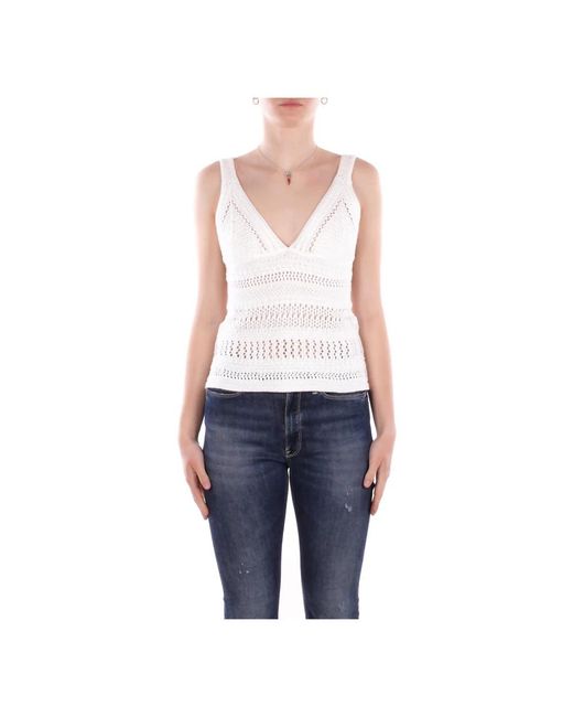 Alpha Studio Tops ,Mouwloze Top in het Blue