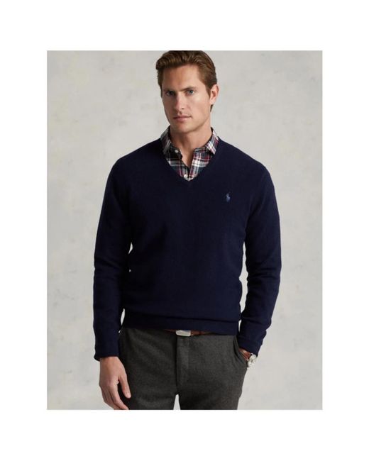 Polo Ralph Lauren Blue V-Neck Knitwear for men