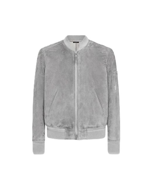 Tom Ford Gray Leather Jackets for men