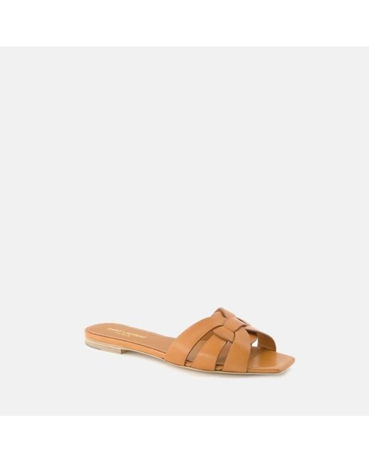 Saint Laurent Brown Sliders