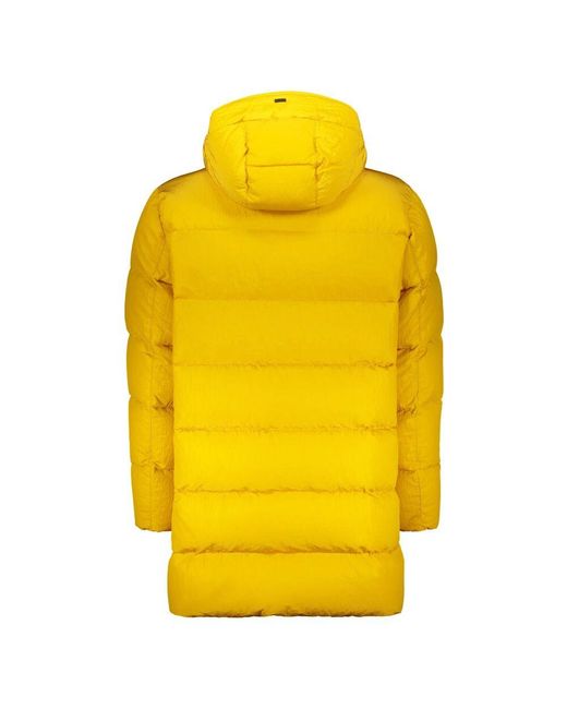 Piumino con cappuccio impermeabile di Herno in Yellow da Uomo
