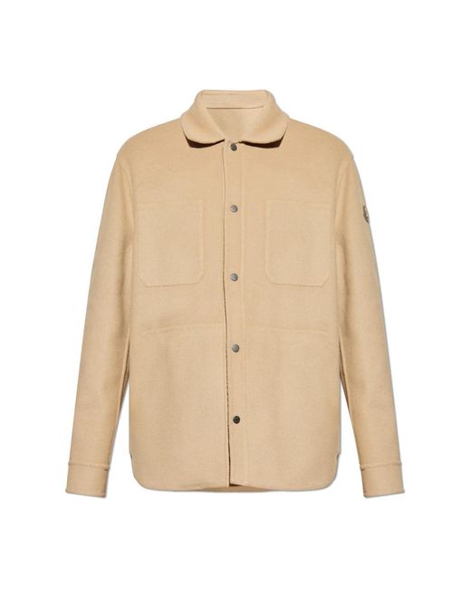 Moncler Jassen ,Wol Tagnit Reversible Shirt Jacket in het Natural voor heren