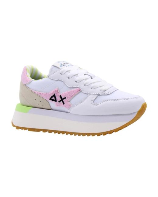 Sun 68 White Sneakers
