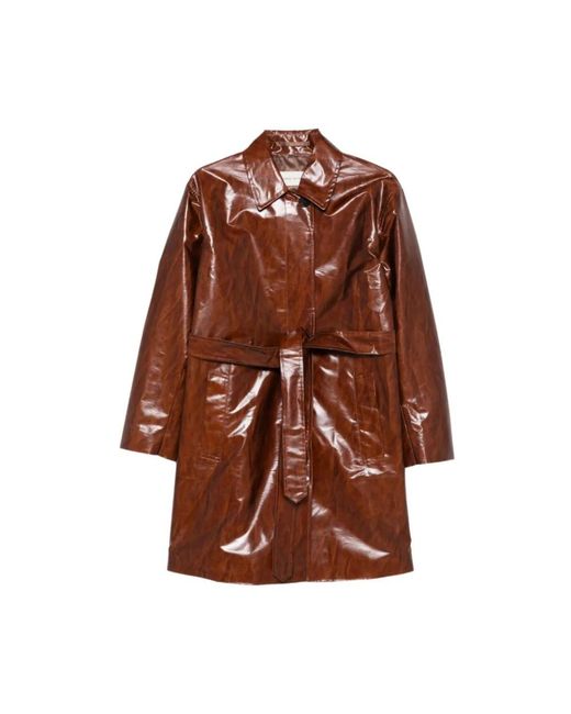 Dries Van Noten Brown Belted Coats