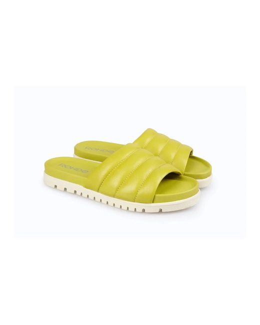 Rohde Schoenen ,Groen ,Flat Sandalen in het Yellow